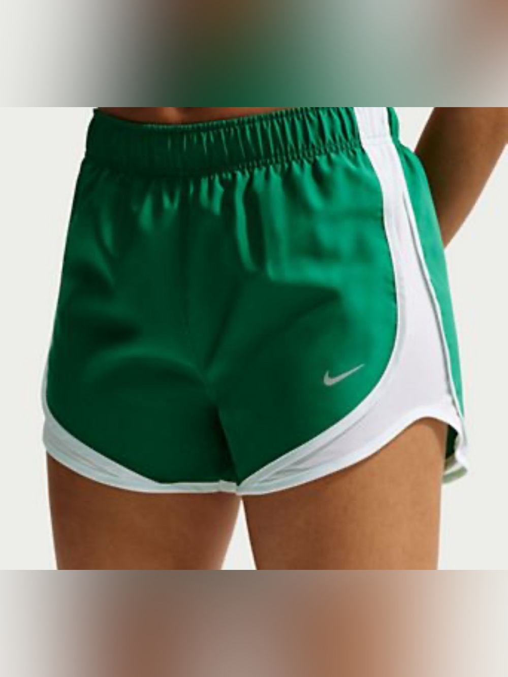 Nike Kids Dri-Fit Tempo Running Shorts White Side Mesh Size Large